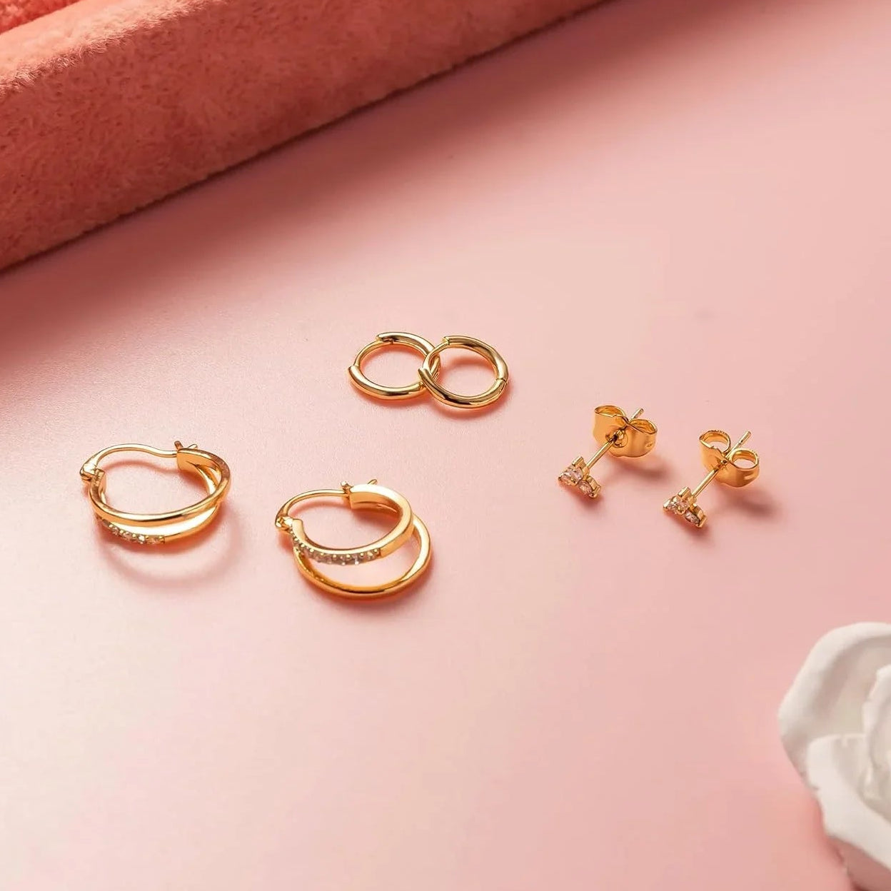 Clover Double Hoop Earrings Set