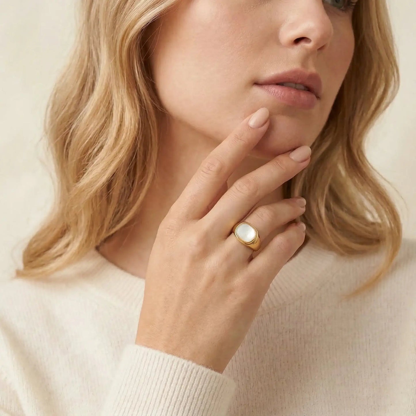 Gold Shell Statement Ring