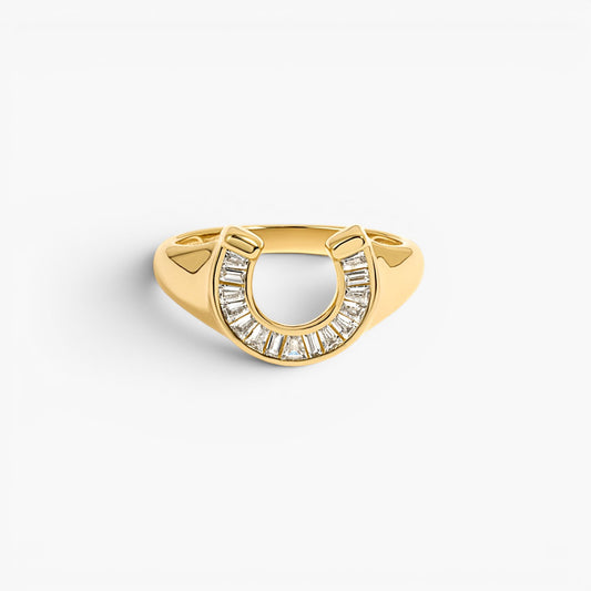 Lucky Gold Horseshoe Statement Ring