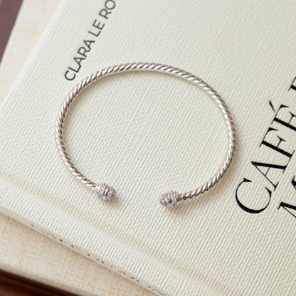 Gold Twisted Cuff Bangle Bracelet