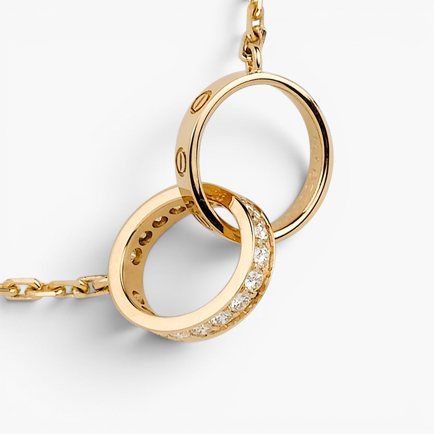Interlocking Love Ring Pendant Necklace