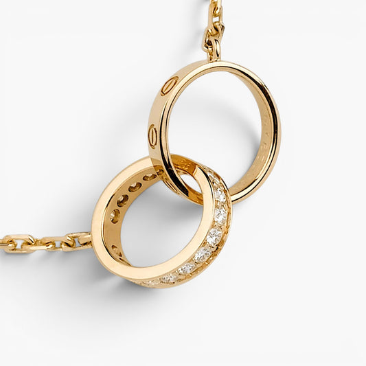 Interlocking Love Ring Pendant Necklace