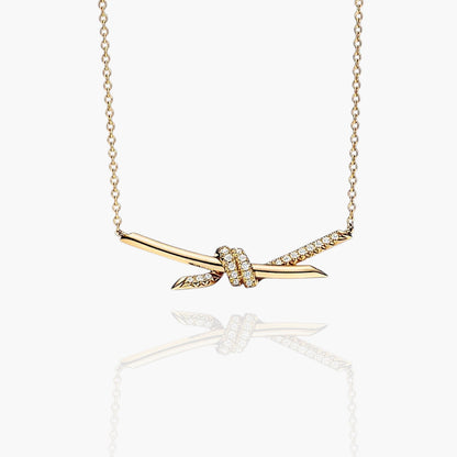 Pavé Knot Pendant Necklace