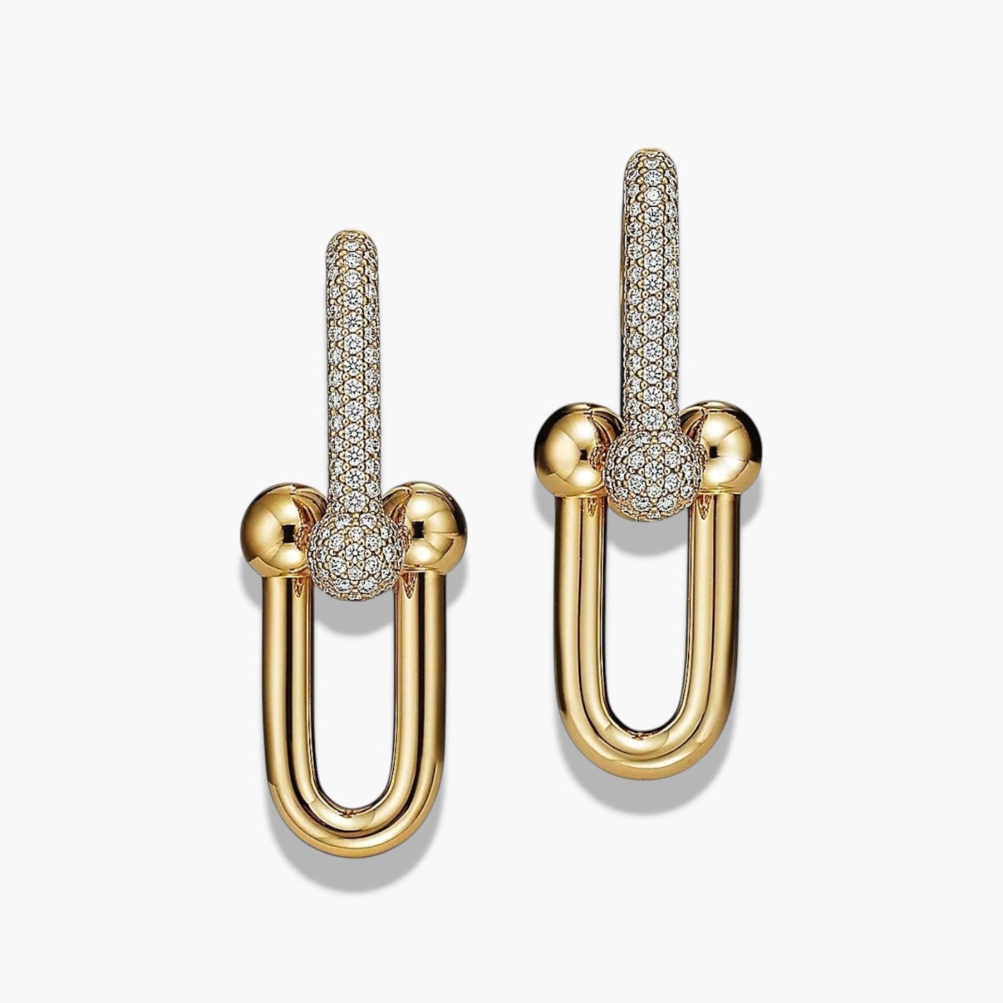 Pavé Diamond Link Statement Earrings