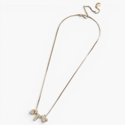 Gold Bubble Letter Name Necklace