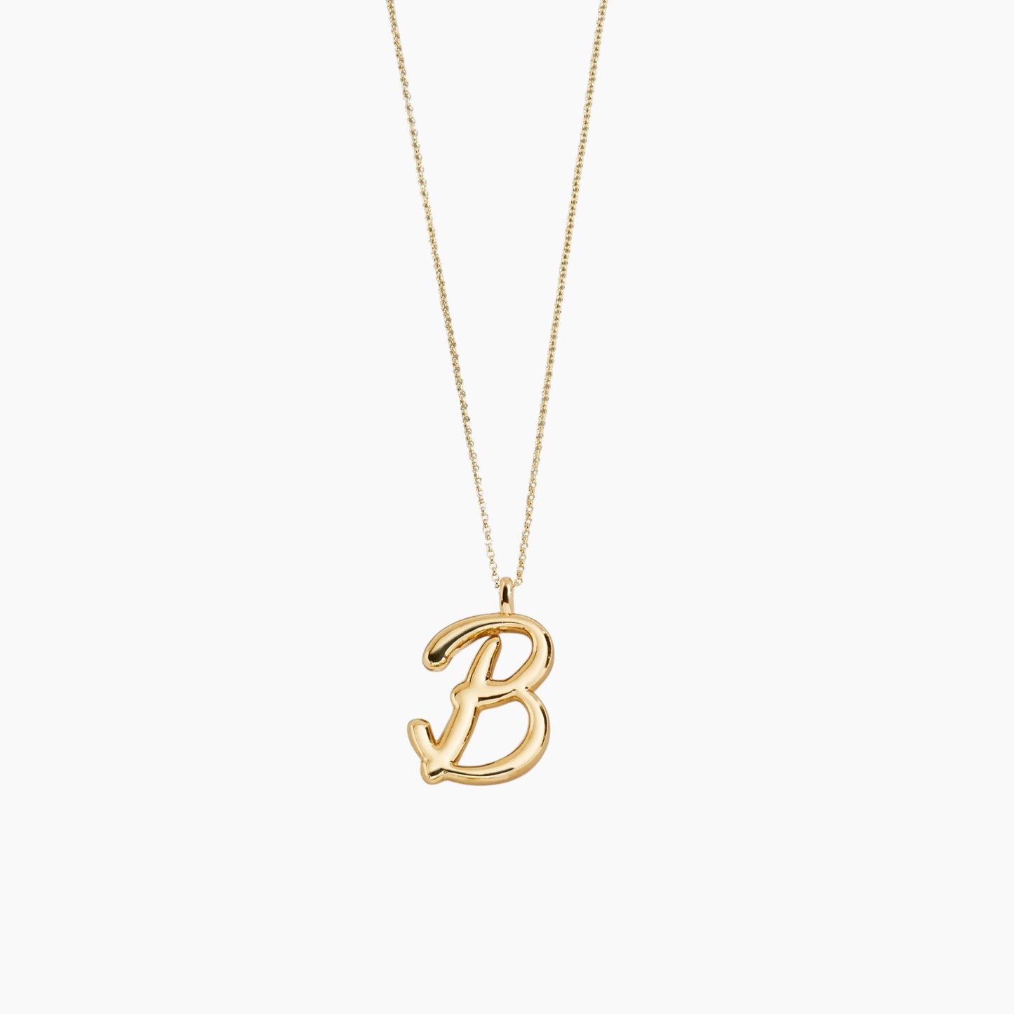 Gold Script Initial Necklace