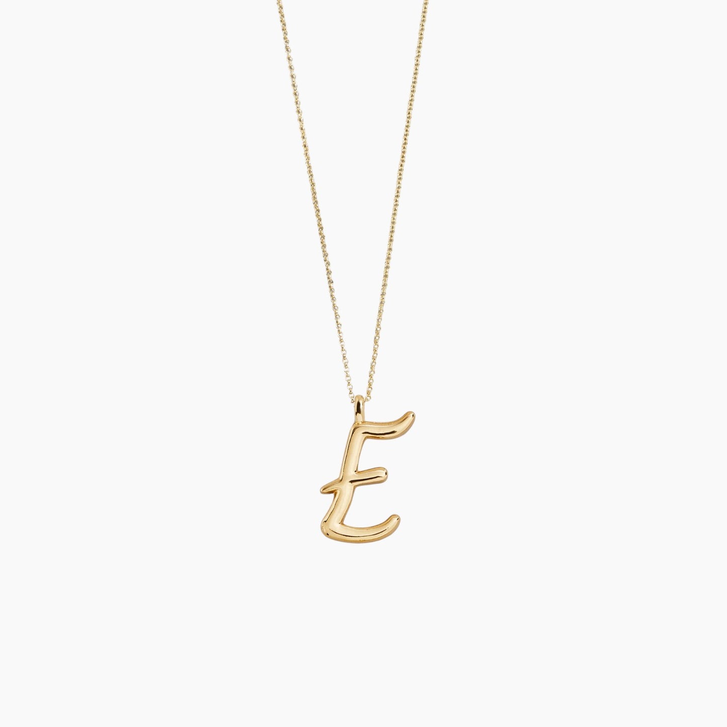 Gold Script Initial Necklace