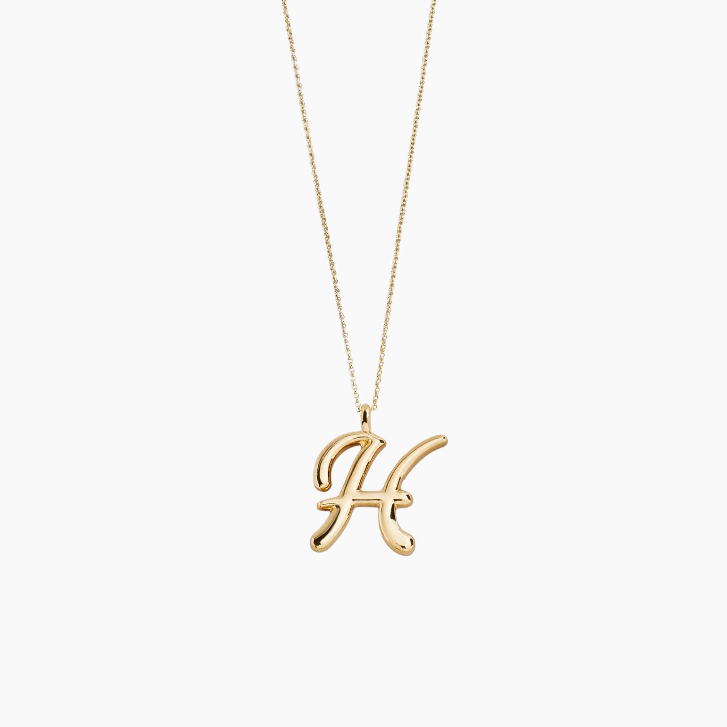 Gold Script Initial Necklace