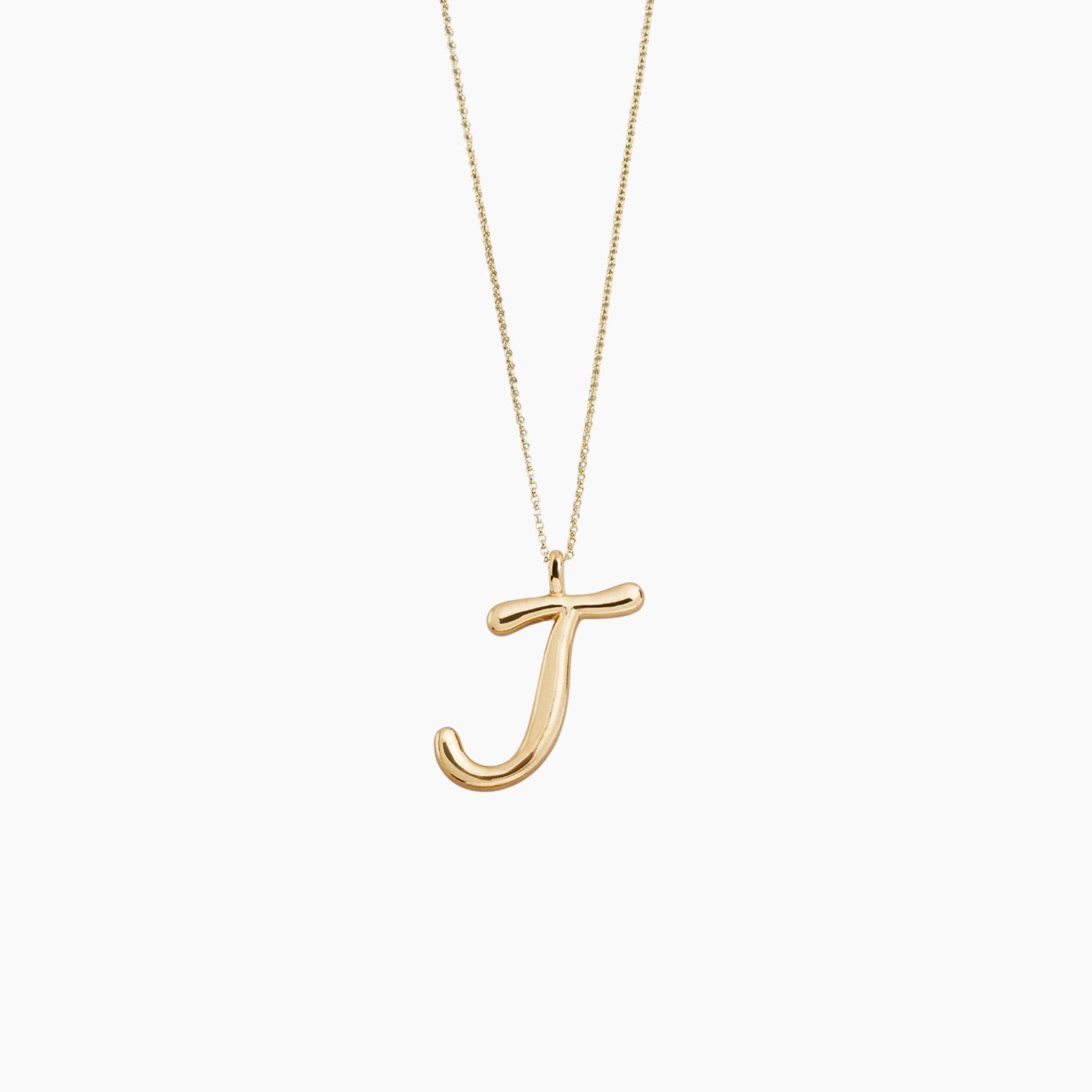 Gold Script Initial Necklace