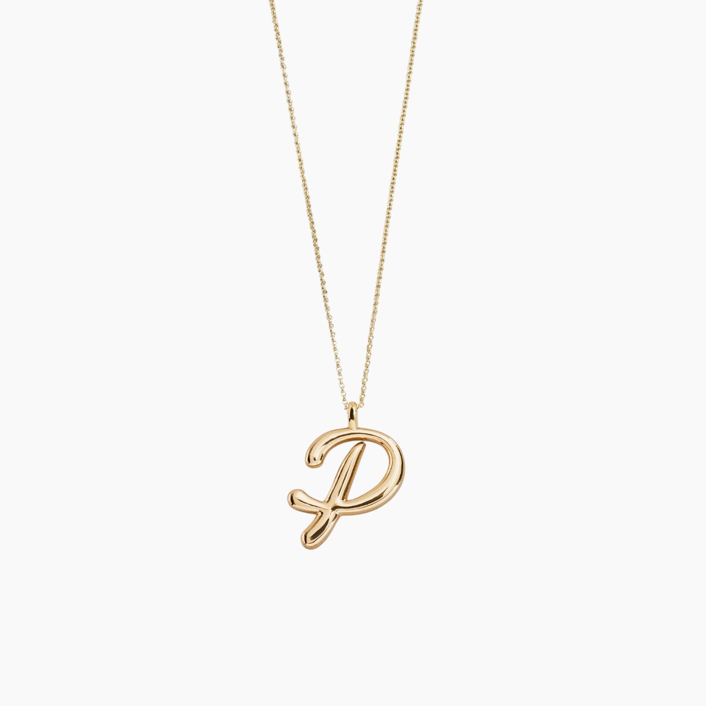 Gold Script Initial Necklace