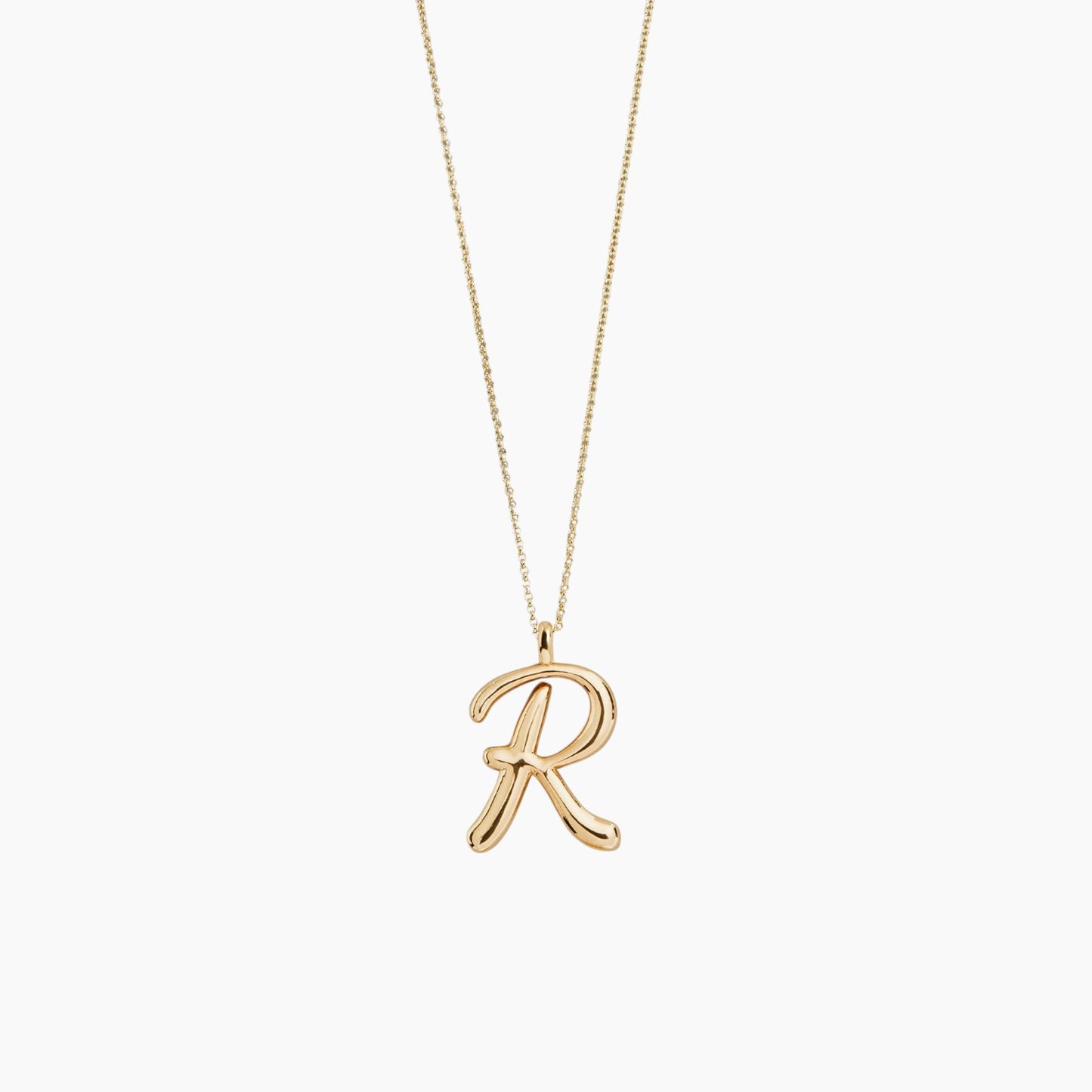Gold Script Initial Necklace