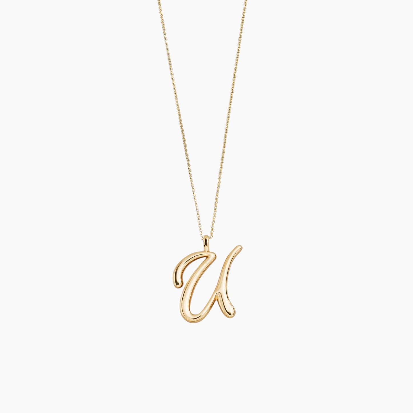 Gold Script Initial Necklace