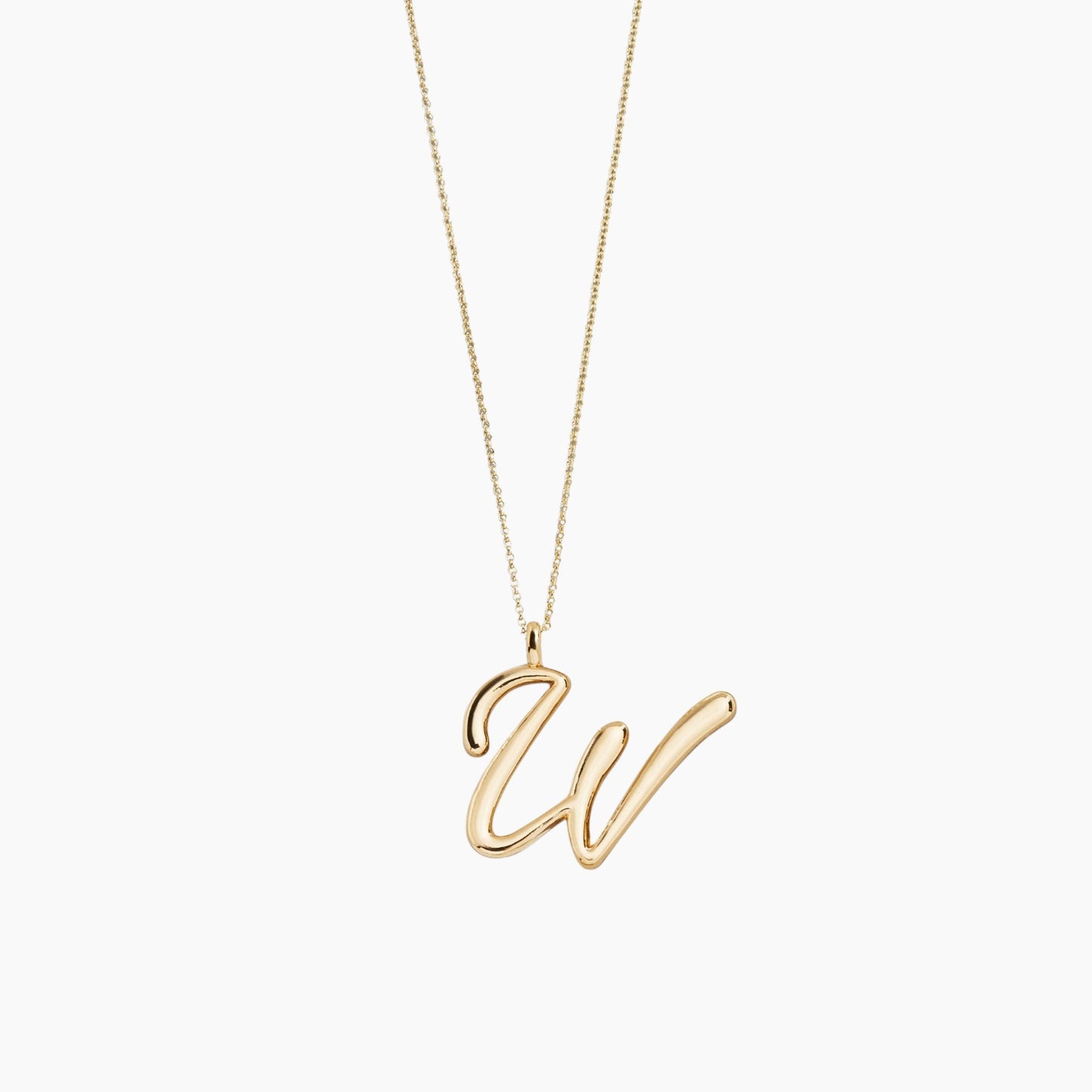 Gold Script Initial Necklace