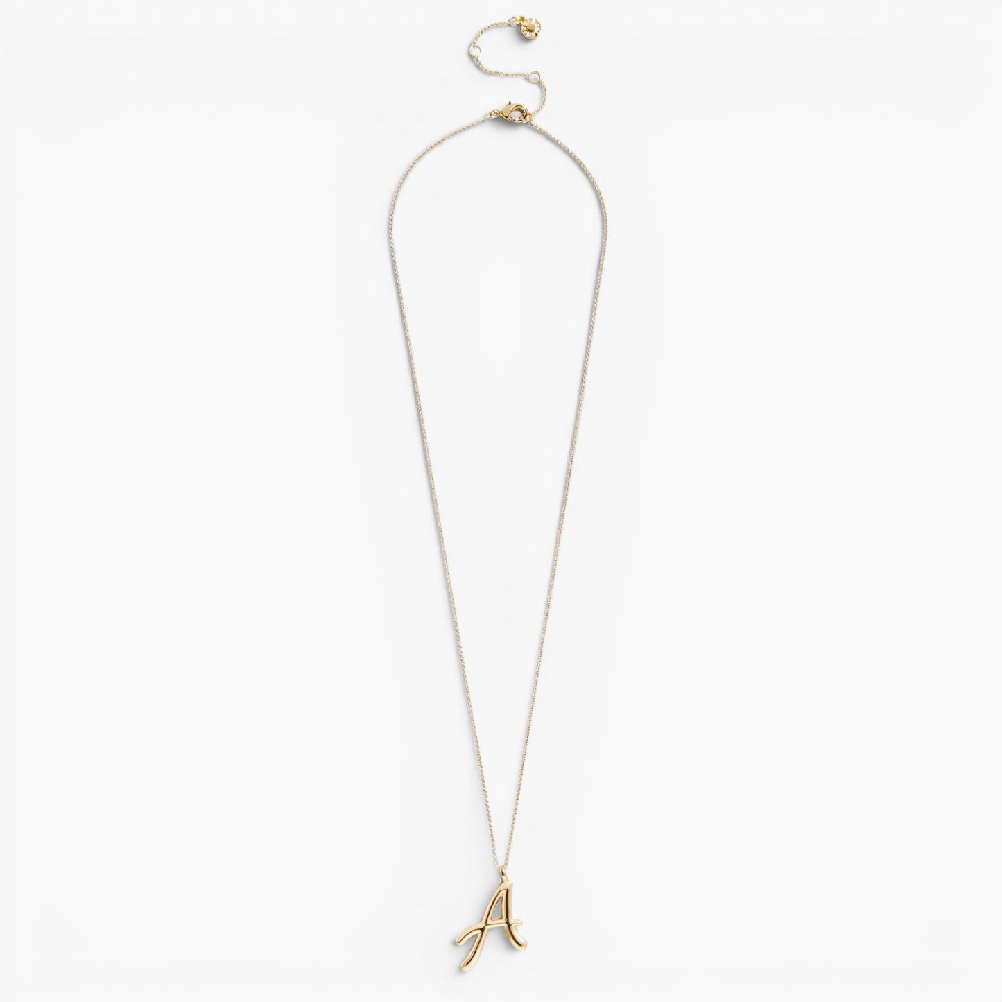 Gold Script Initial Necklace