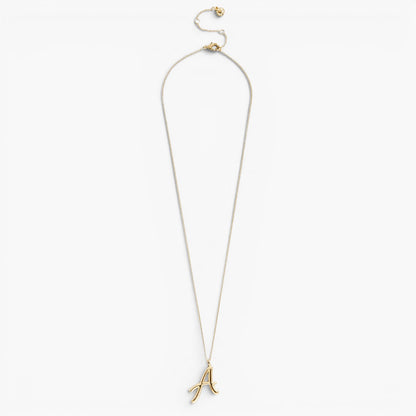 Gold Script Initial Necklace