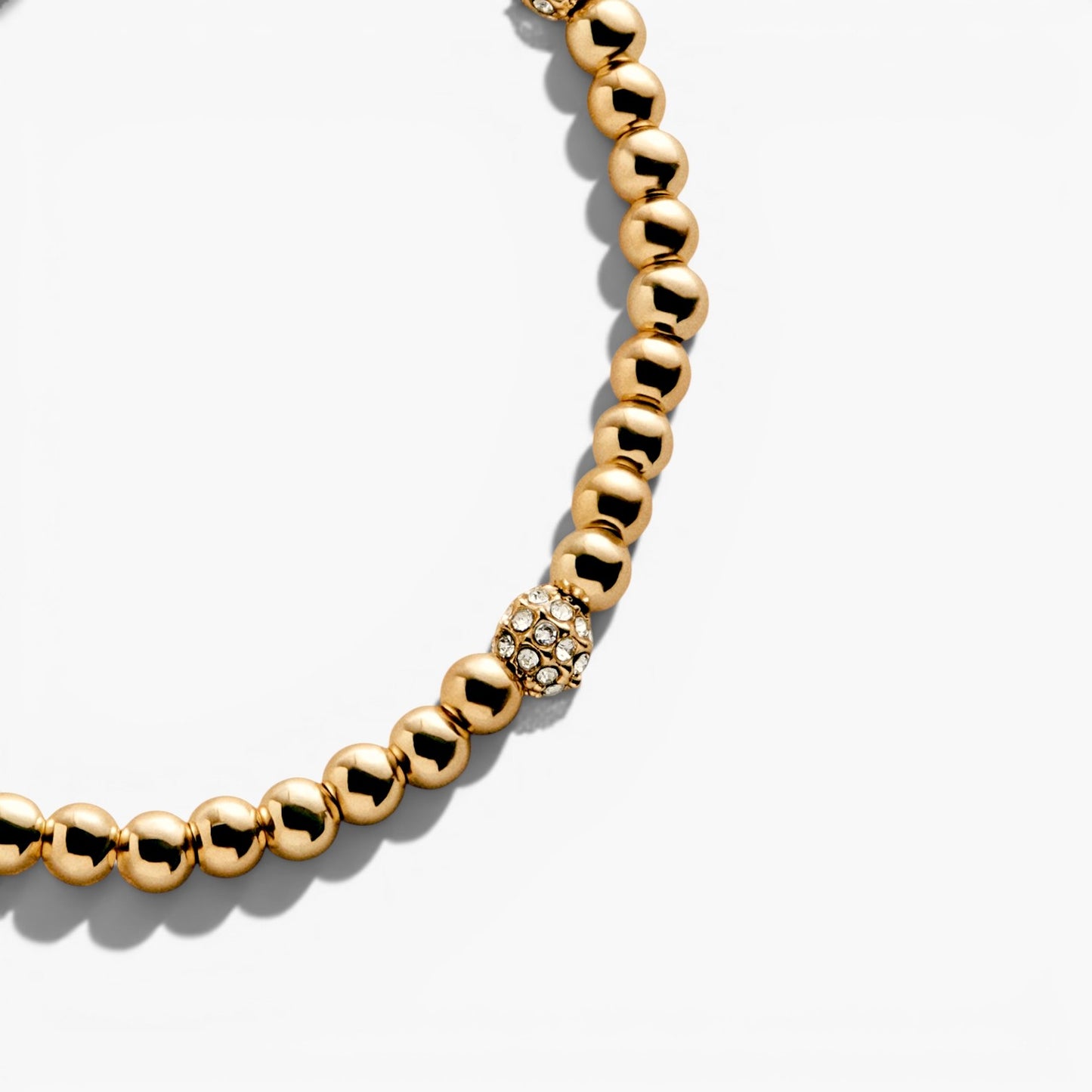 Alternating Pavé Pisa Bead Stretch Bracelet