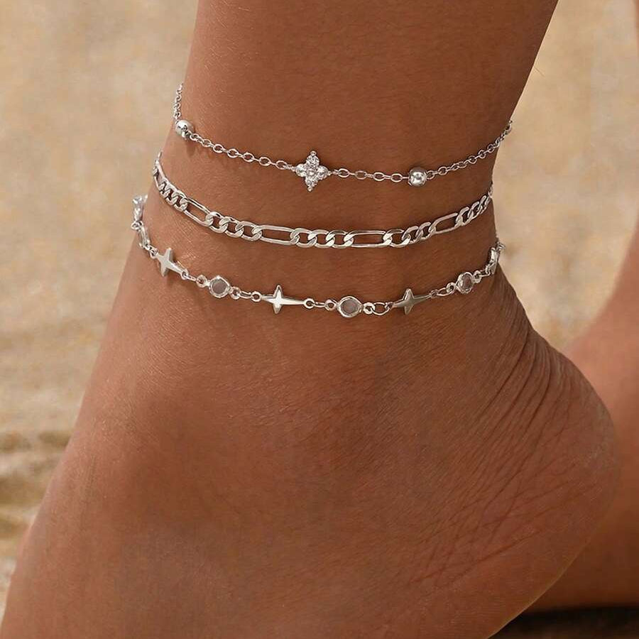 Beach Star Layered Anklet Set