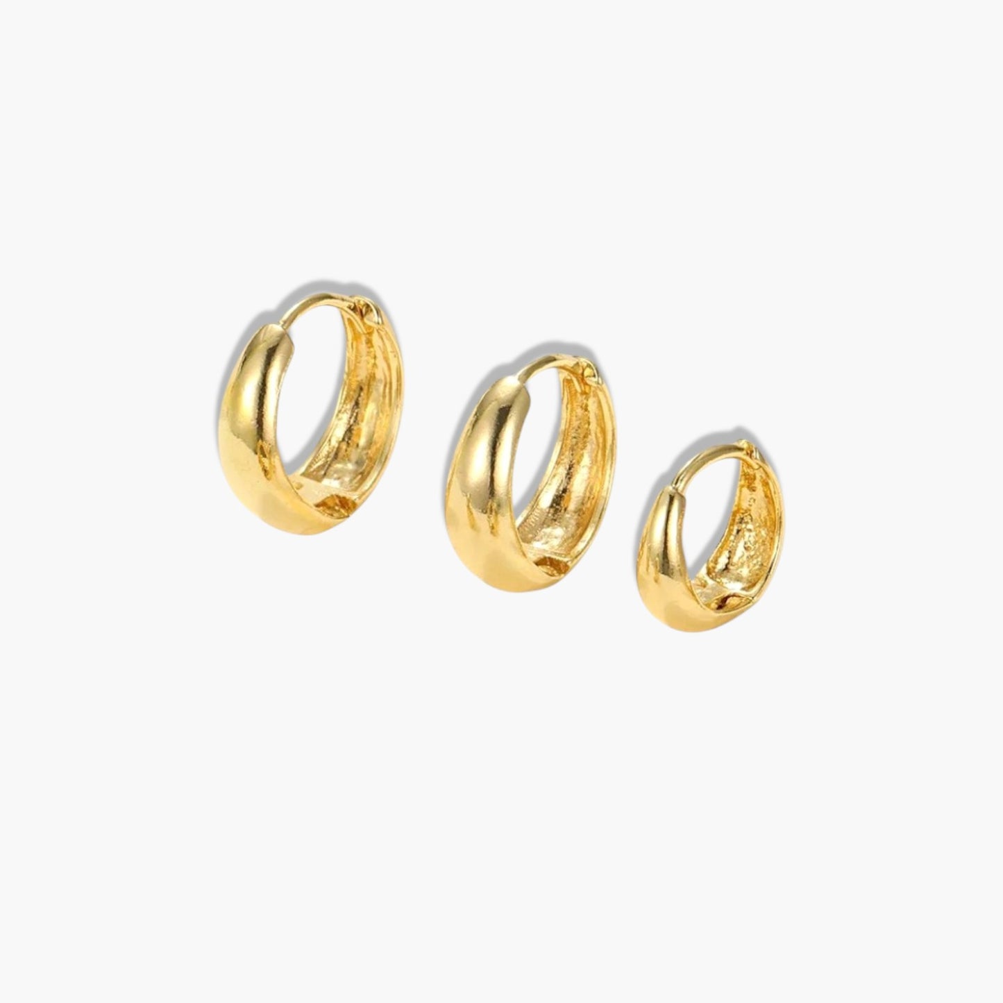 Sculptural Chunky Hoop Earring Trio Set