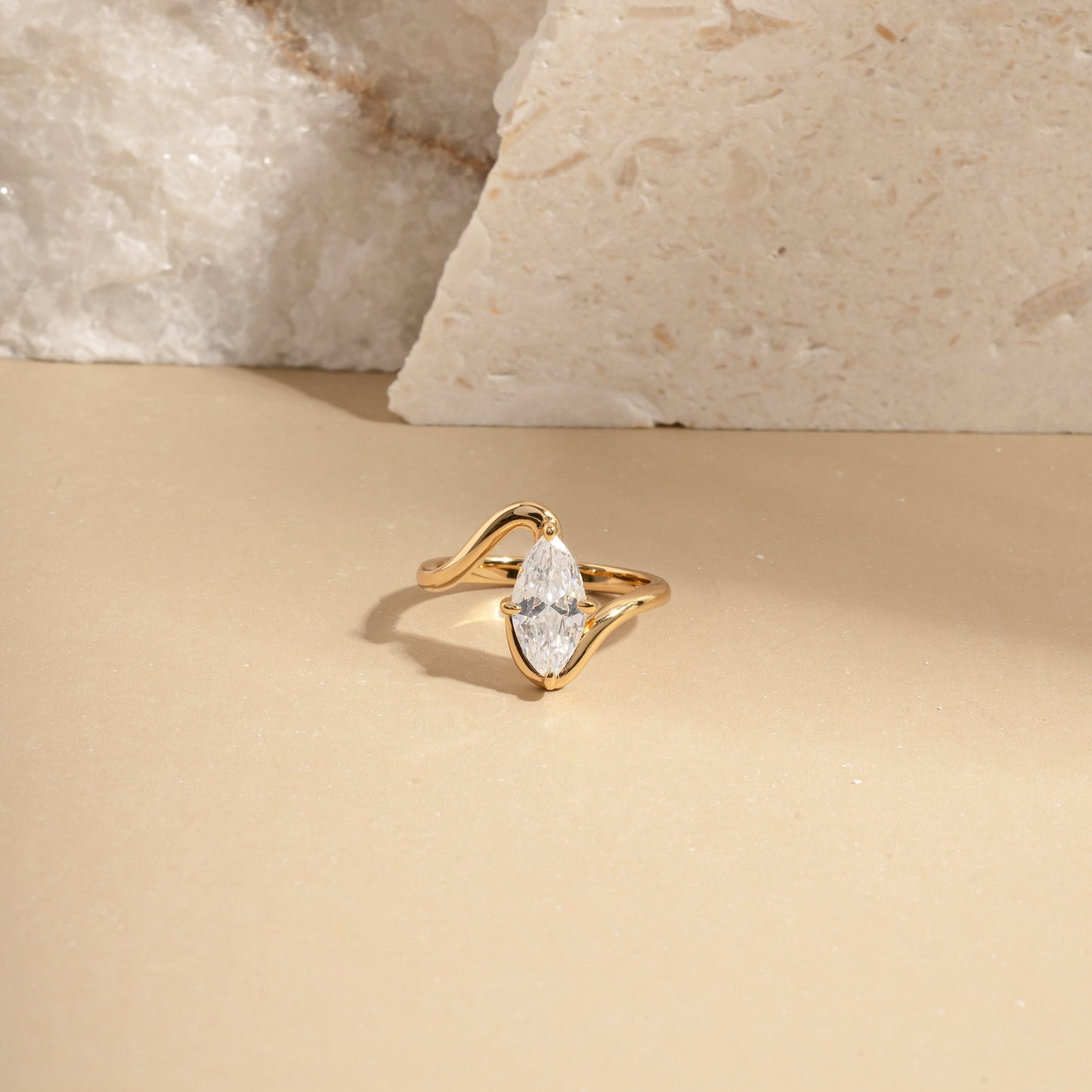 Dainty Marquise Swirl Ring