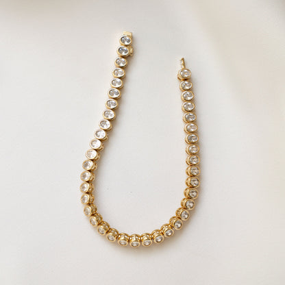 Dainty Oval Bezel CZ Tennis Bracelet