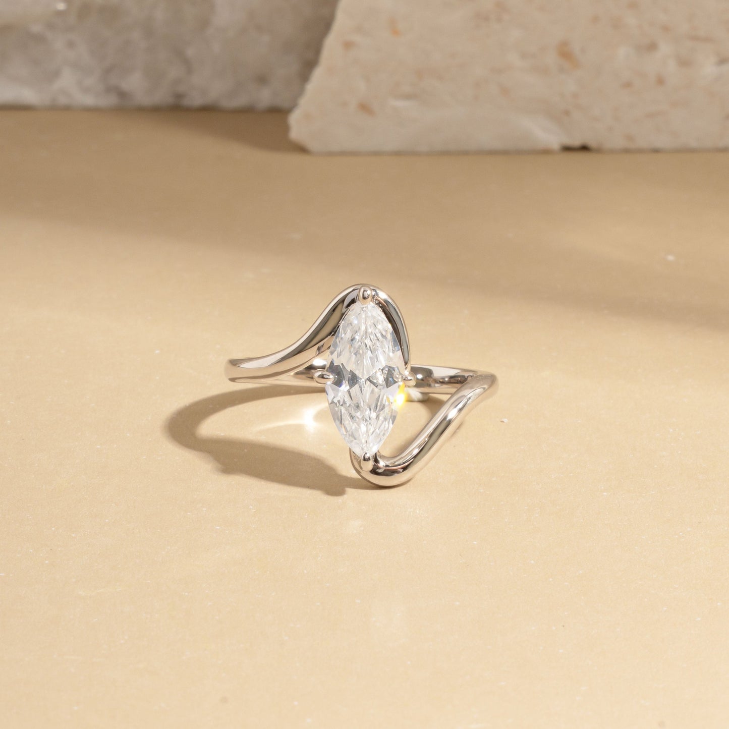 Dainty Marquise Swirl Ring
