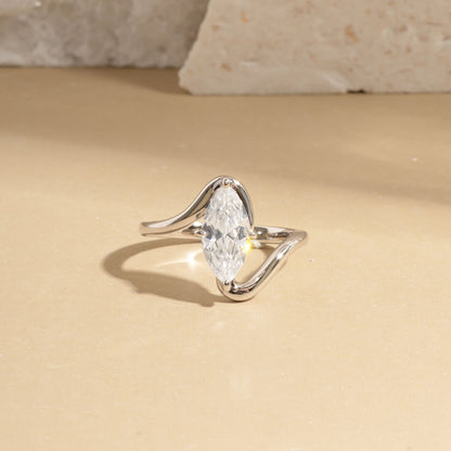 Dainty Marquise Swirl Ring
