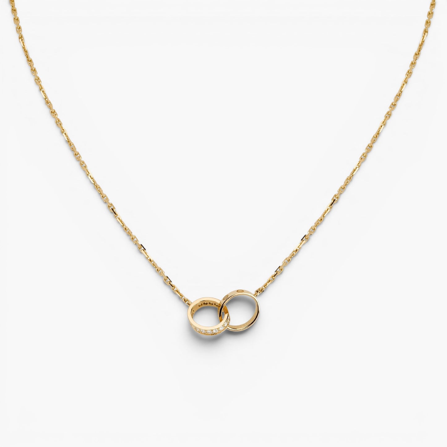Interlocking Love Ring Pendant Necklace