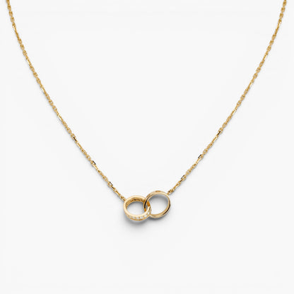 Interlocking Love Ring Pendant Necklace