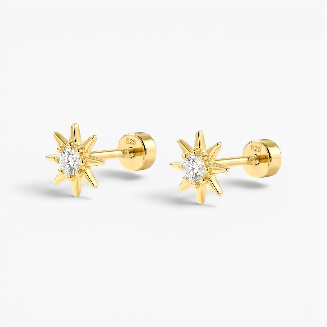 Celestial Star Flat Back Stud Earrings