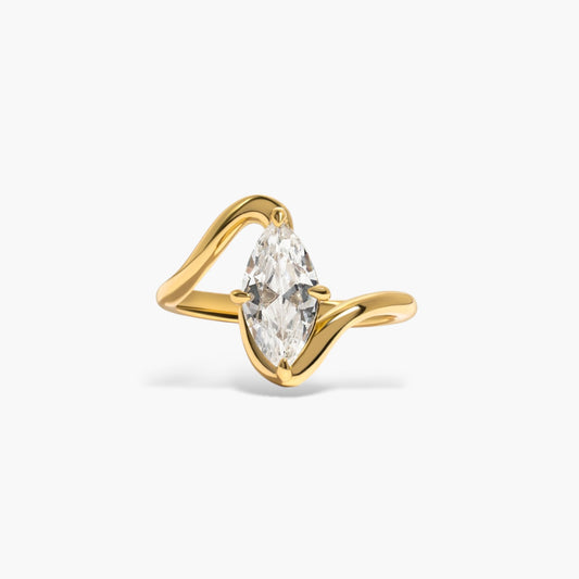 Dainty Marquise Swirl Ring
