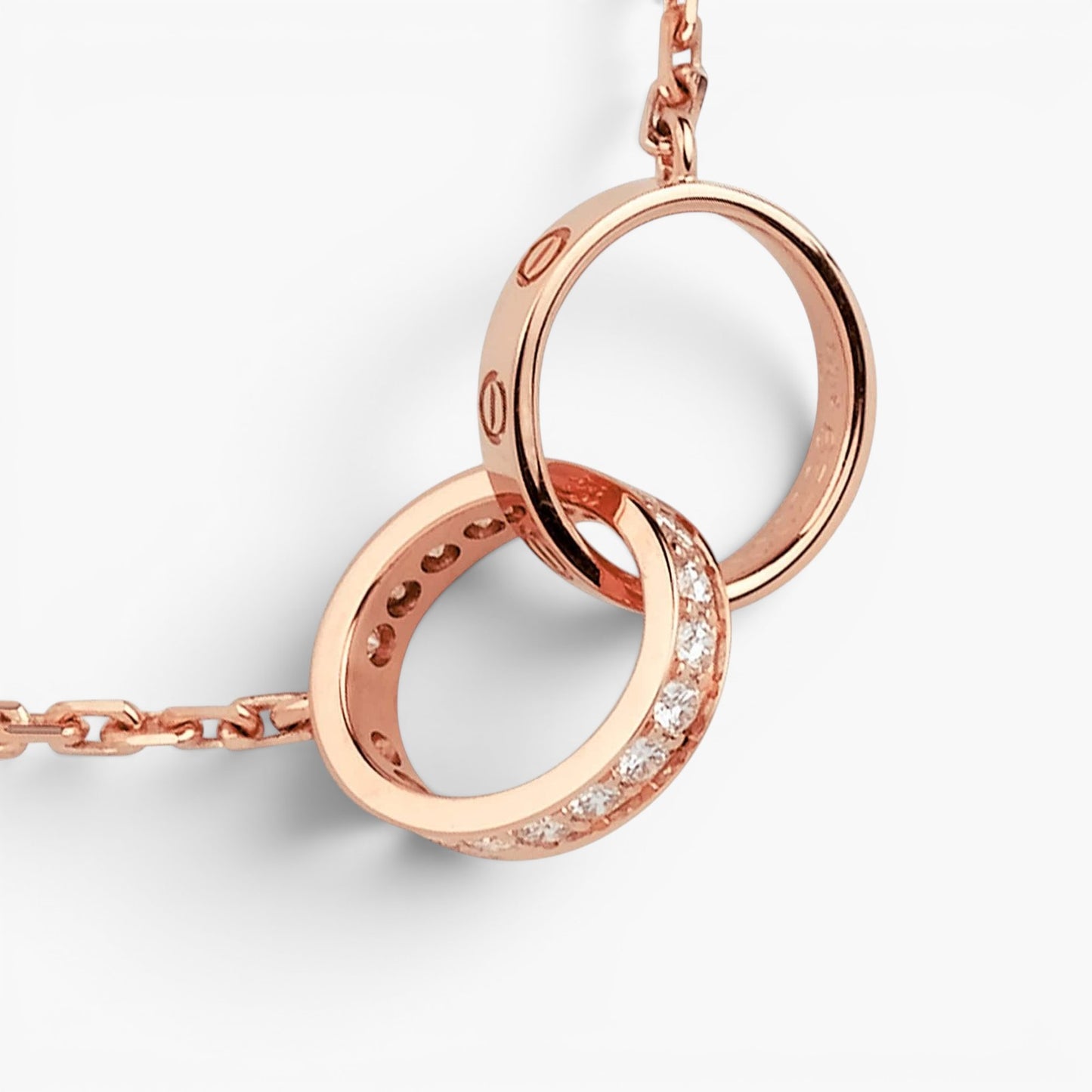 Interlocking Love Ring Pendant Necklace
