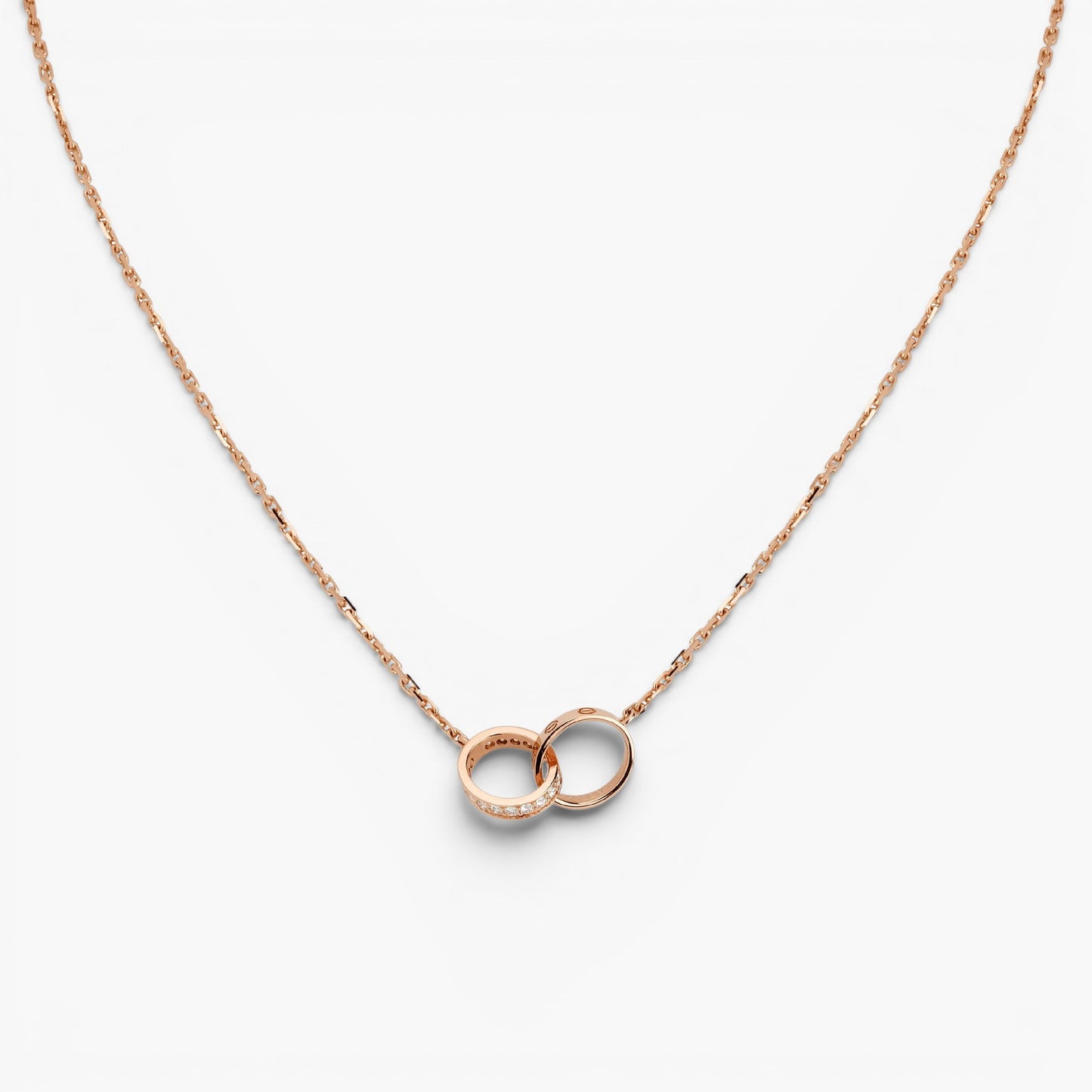 Interlocking Love Ring Pendant Necklace
