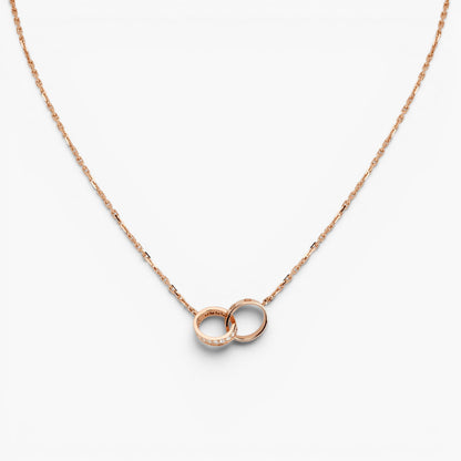 Interlocking Love Ring Pendant Necklace