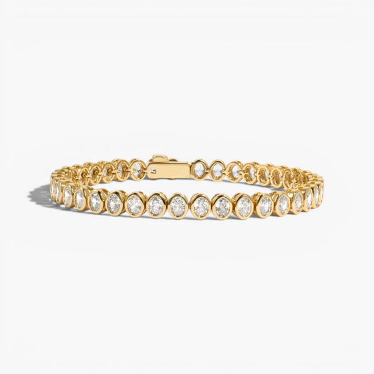 Dainty Oval Bezel CZ Tennis Bracelet