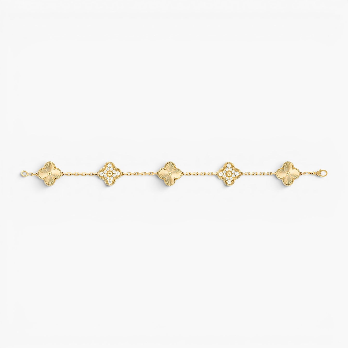 Gold Four Leaf Clover Charm Bracelet