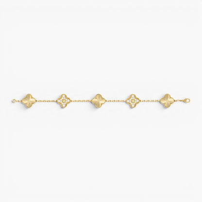 Gold Four Leaf Clover Charm Bracelet