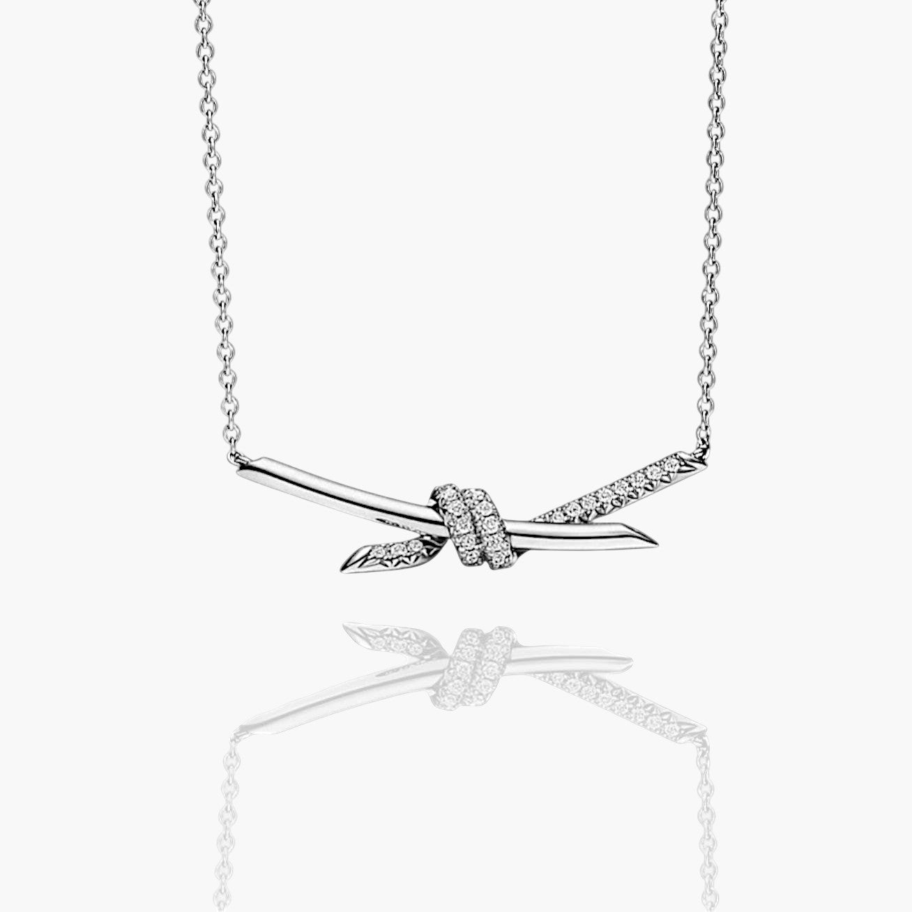 Pavé Knot Pendant Necklace