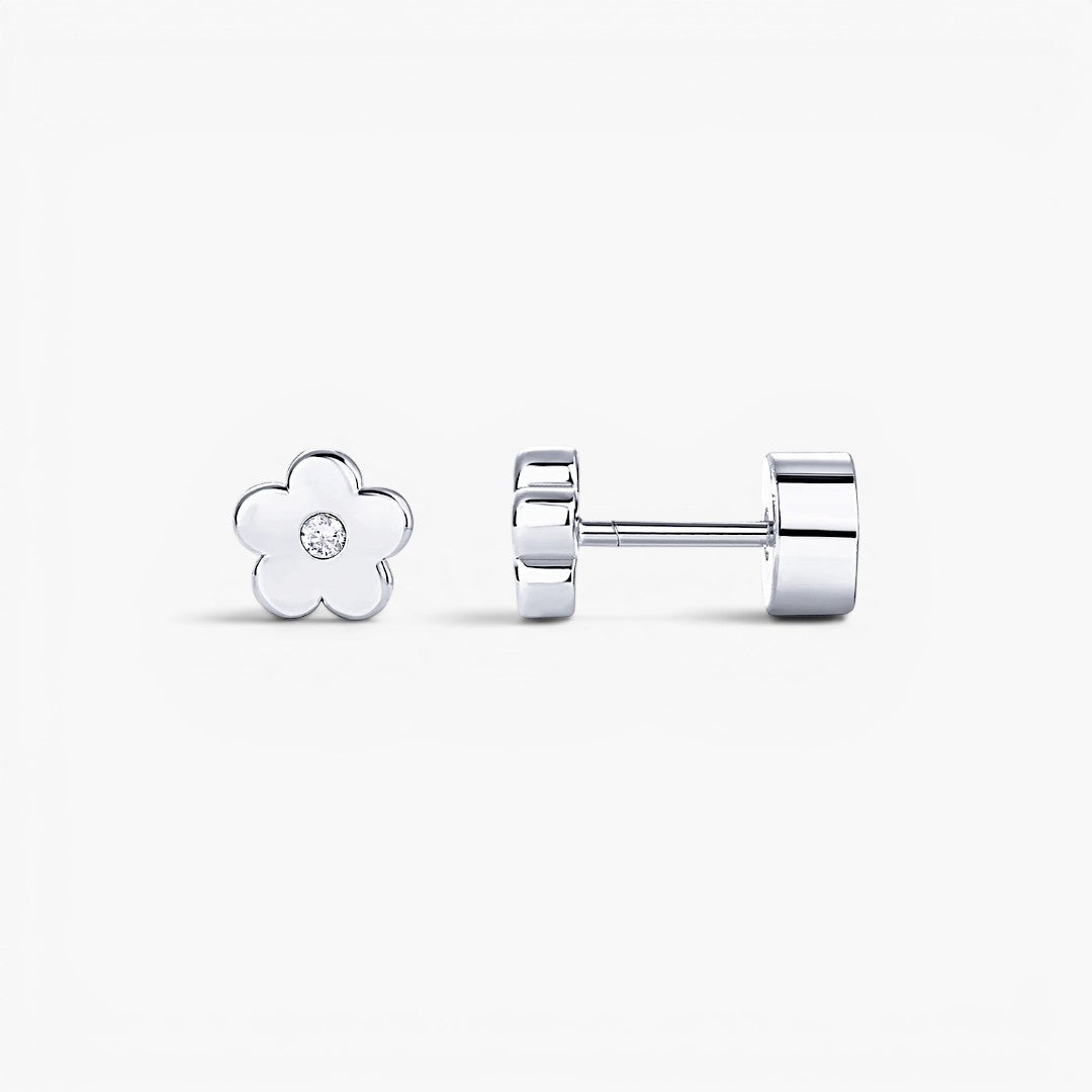 Floral Flat Back Stud Earrings