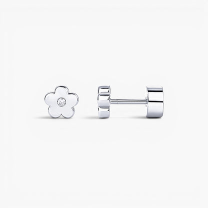 Floral Flat Back Stud Earrings