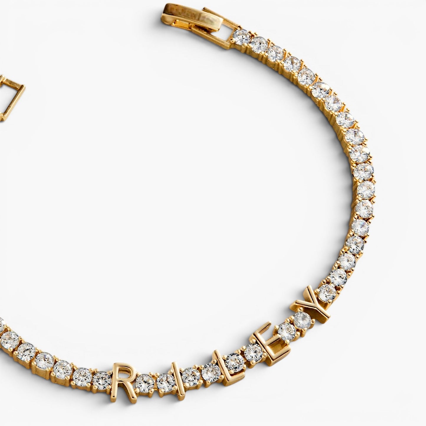 Personalized Gold Pavé Tennis Bracelet with CZ Stones