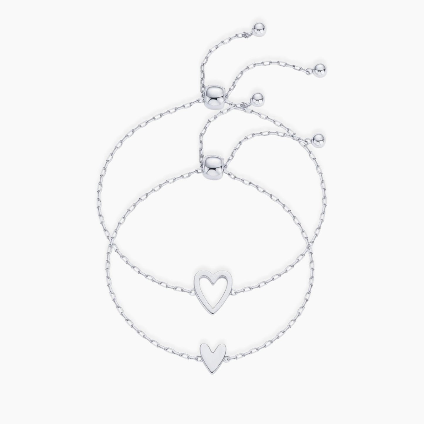 Heart Duo Charm Bracelet Set