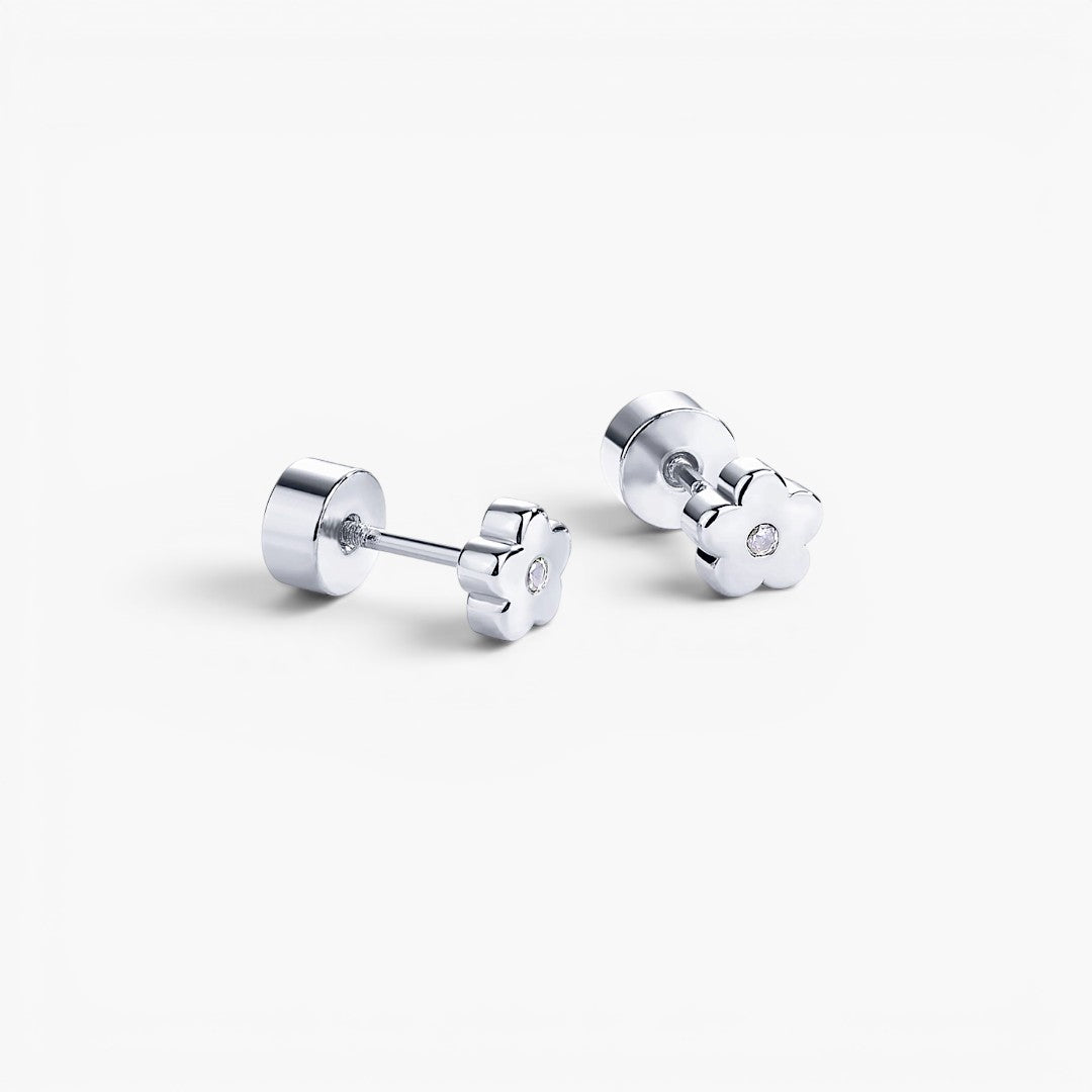 Floral Flat Back Stud Earrings