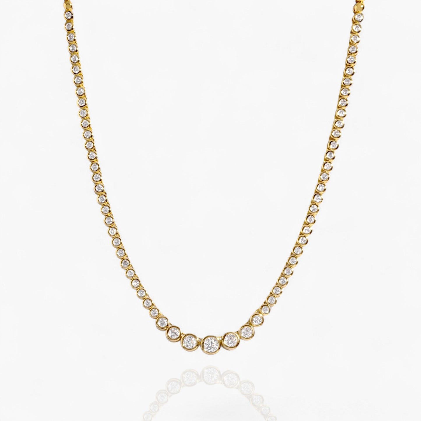 Graduated Bezel Tennis Necklace
