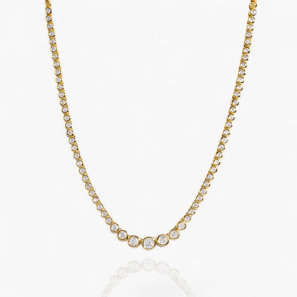 Graduated Bezel Tennis Necklace