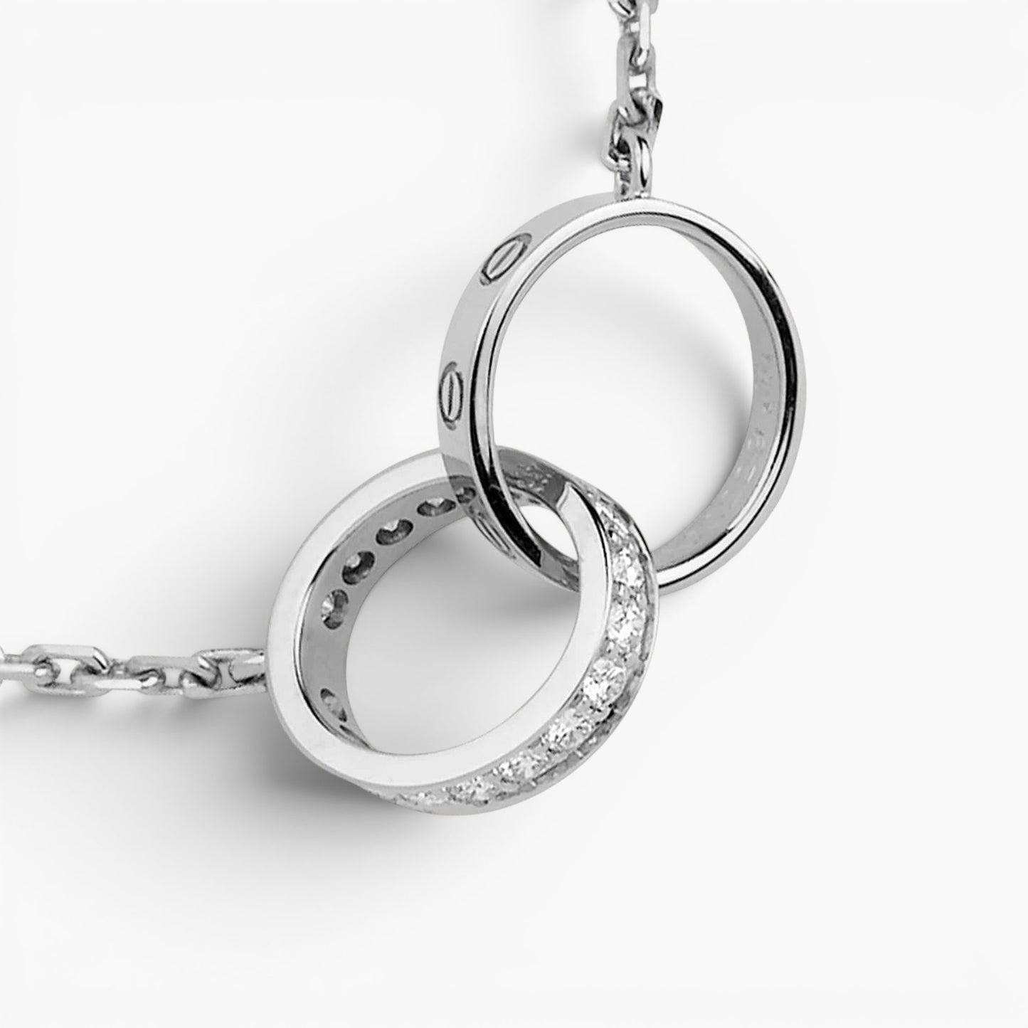 Interlocking Love Ring Pendant Necklace