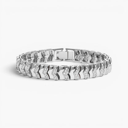 Textured Chevron Chain Tennis Bracelet