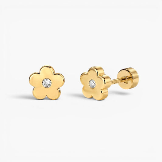 Floral Flat Back Stud Earrings