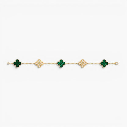 Gold Four Leaf Clover Charm Bracelet