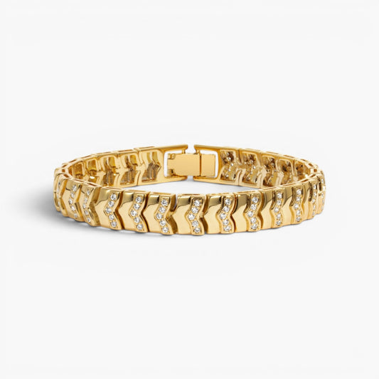 Textured Chevron Chain Tennis Bracelet