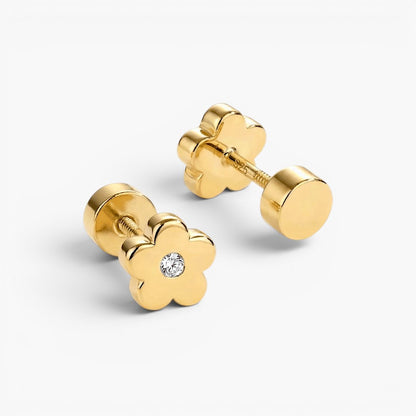 Floral Flat Back Stud Earrings